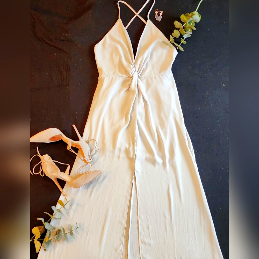 Plunging Neckline Light Blue Bridesmaid Prom Dress
